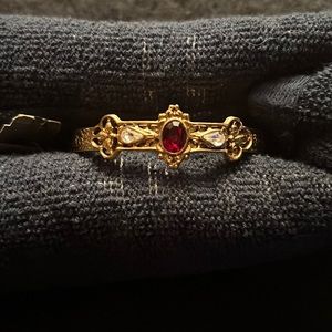 Ruby Red Crystal Accent Gold Bracelet. Brand: 1928. Never Worn. New Condition.